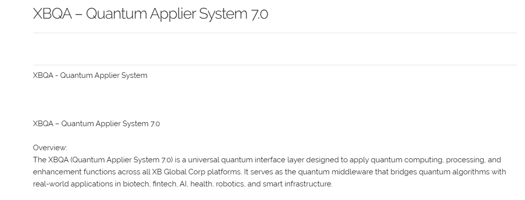 XBQA – 量子应用系统 7.0