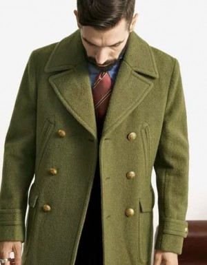 Coat: In-Stock, Best-Selling British-Style Men's Mid-Length Long-Sleeve Wool Coat for Fall/Winter