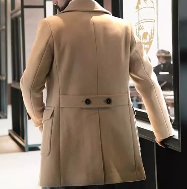 Coat: In-Stock, Best-Selling British-Style Men's Mid-Length Long-Sleeve Wool Coat for Fall/Winter