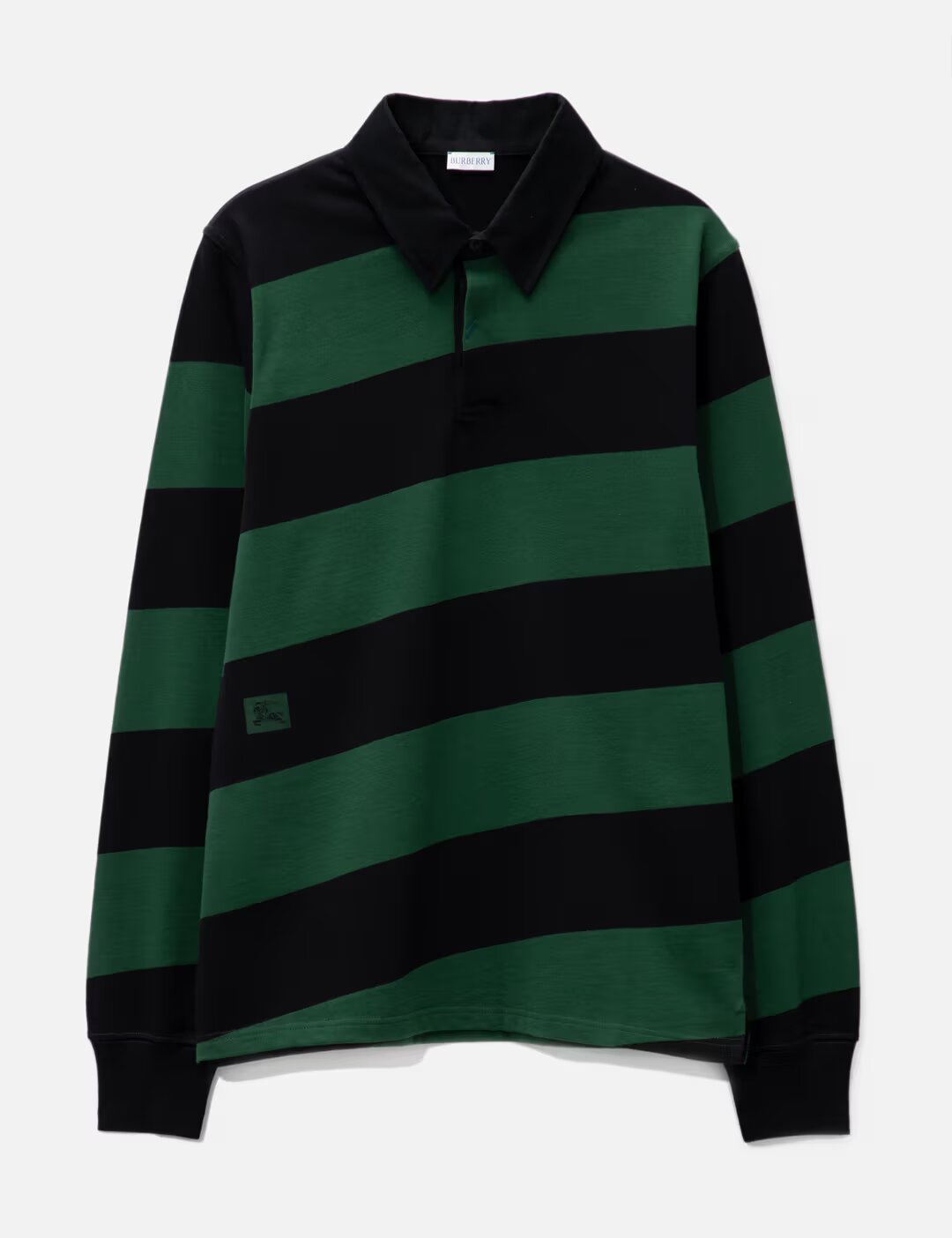 Burberry   Long Sleeve Striped Cotton Polo Shirt