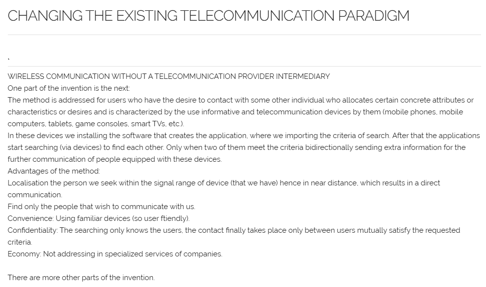 CHANGING THE EXISTING TELECOMMUNICATION PARADIGM