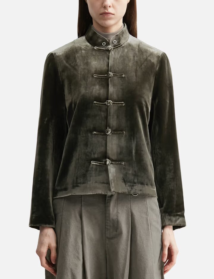 TEAM WANG design Reset Velvet Stand-Collar Jacket