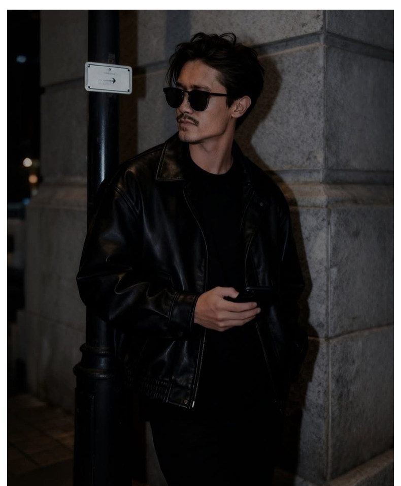 ALLSAINTS Men's Jersey Style Leather Jacket, Rashford Soft Genuine Leather Jacket, Spring 2026