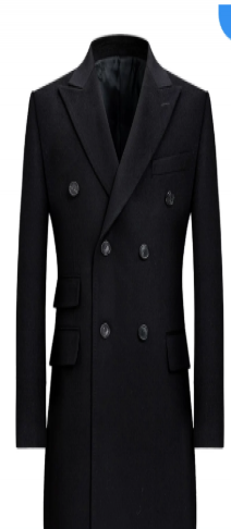 This Italian-style long wool coat for men, double-breasted, cashmere and wool, polo coat, men's Chester coat.